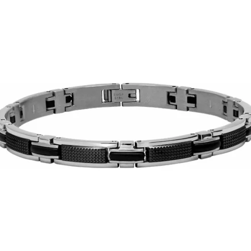 Bracelet Rochet B031981 - Bracelet Noir Argenté Homme