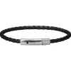 Bracelet Rochet HB1430301 - DRIVER 28mm Acier et Lien Tressé 3,5mm Cuir Noir Homme