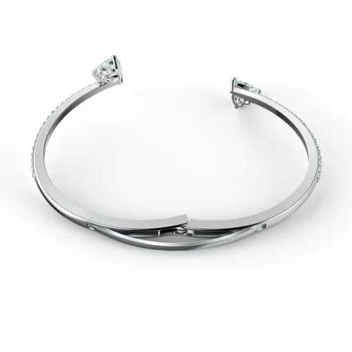 Bracelet Swarovski 5535354 - Bracelet-Jonc métal argenté cristaux Femme
