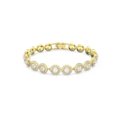 Bracelet Swarovski 5505469 - Métal doré Rangée de Cristaux incolores ronds Femme