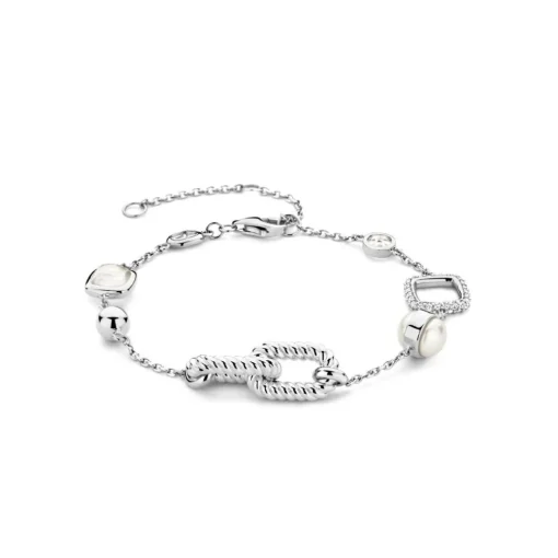 Bracelet Ti Sento - 23033ZI Argent Rhodié Et Maillons Torsadés