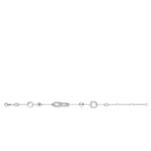 Bracelet Ti Sento - 23033ZI Argent Rhodié Et Maillons Torsadés