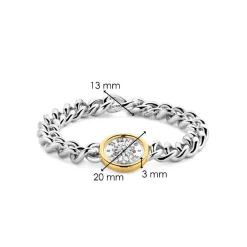 Bracelet Ti Sento - 23038ZY Argent Rhodié Et Pièce Serti Doré