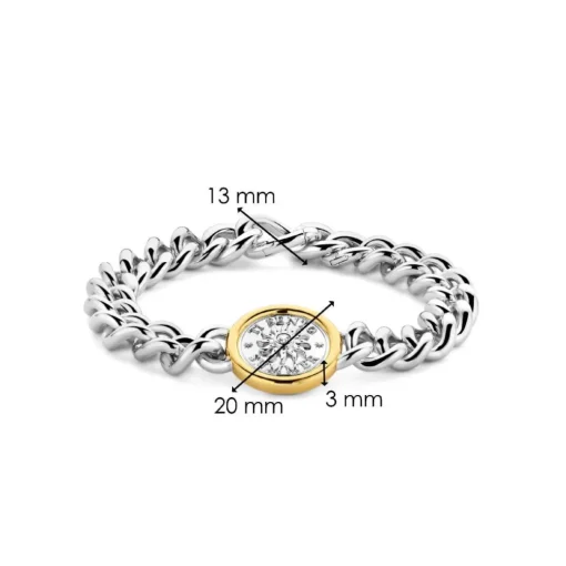 Bracelet Ti Sento - 23038ZY Argent Rhodié Et Pièce Serti Doré