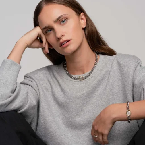 Bracelet Ti Sento - 23038ZY Argent Rhodié Et Pièce Serti Doré
