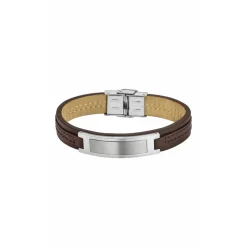 Bracelet Urban Man LS1808-2-1 - Bracelet Cuir Marron Acier Homme