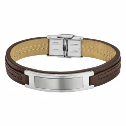 Bracelet Urban Man LS1808-2-1 - Bracelet Cuir Marron Acier Homme
