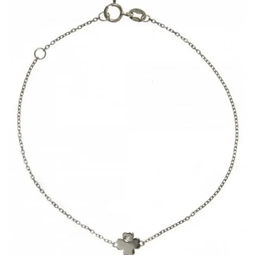 Bracelet Vertigo LUCKY ME-OR BLANC - Bracelet Acier Diamant Argent Femme