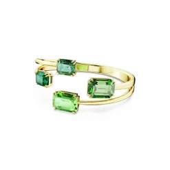 Bracelet-jonc Millenia octogonale Vert Placage de ton or