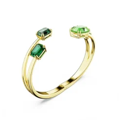 Bracelet-jonc Millenia octogonale Vert Placage de ton or