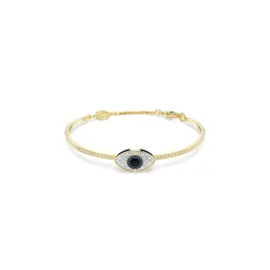 Bracelet-jonc Symbolica, Œil porte-bonheur, Bleu, Placage de ton or