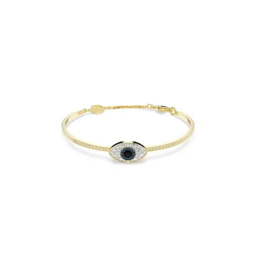 Bracelet-jonc Symbolica, Œil porte-bonheur, Bleu, Placage de ton or
