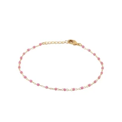 Chaine fantaisie perles miyuki rose plaqué or Maison de la Bijouterie YU0U6VZV