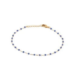 Chaine fantaisie perles miyuki bleues plaqué or Maison de la Bijouterie YU0UW0ZV