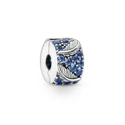 Charm Clip Pandora - Plume Recourbée et Pavé