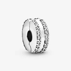 Charm Clip Pandora Moments Pavé Double Rang