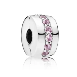Charm Clip Pandora Moments Rangée Scintillante Rose