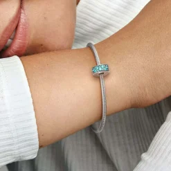 Charm Clip Pandora Moments Pavé Bleu-Vert