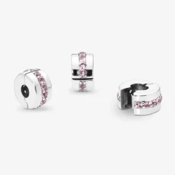 Charm Clip Pandora Moments Rangée Scintillante Rose