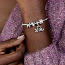 Charm Clip Pandora Moments Rangée Scintillante Rose