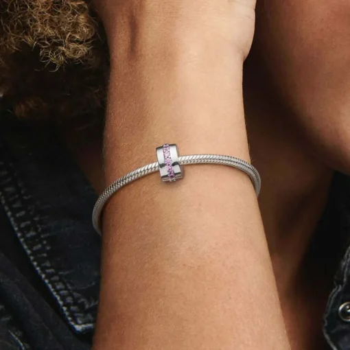 Charm Clip Pandora Moments Rangée Scintillante Rose