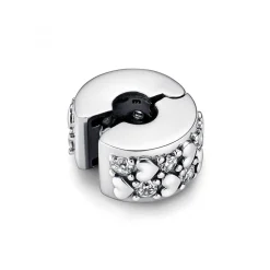 Charm Clip Pendant Cœurs de l'Infini Scintillants Argenté