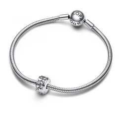 Charm Clip Pendant Cœurs de l'Infini Scintillants Argenté