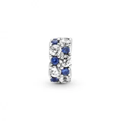 Charm Clip Scintillant Incolore & Bleu Pandora Timeless