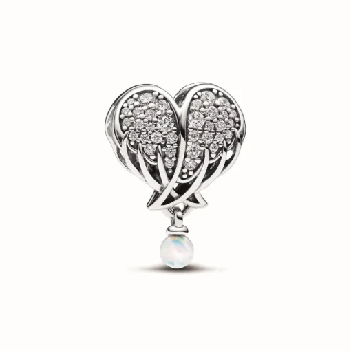 Charm Cœur et Ailes d’Ange Scintillant