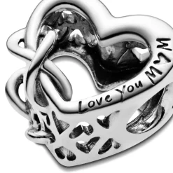 Charm Cœur Infinity Love You Mum Fête des mères