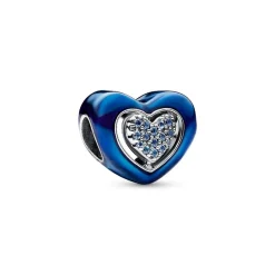Charm Cœur Rotatif Bleu