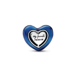 Charm Cœur Rotatif Bleu