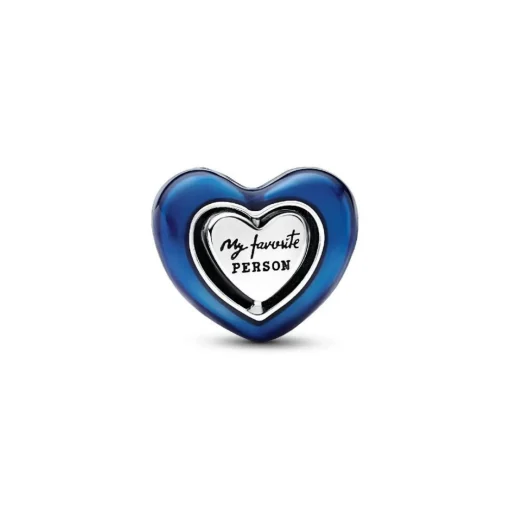 Charm Cœur Rotatif Bleu