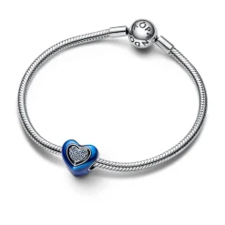 Charm Cœur Rotatif Bleu