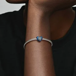 Charm Cœur Rotatif Bleu