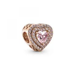 Charm Cœurs Nivelés Scintillant rose gold Pandora Timeless
