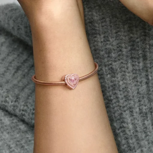 Charm Cœurs Nivelés Scintillant rose gold Pandora Timeless
