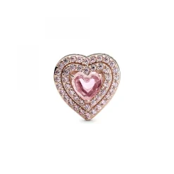 Charm Cœurs Nivelés Scintillant rose gold Pandora Timeless