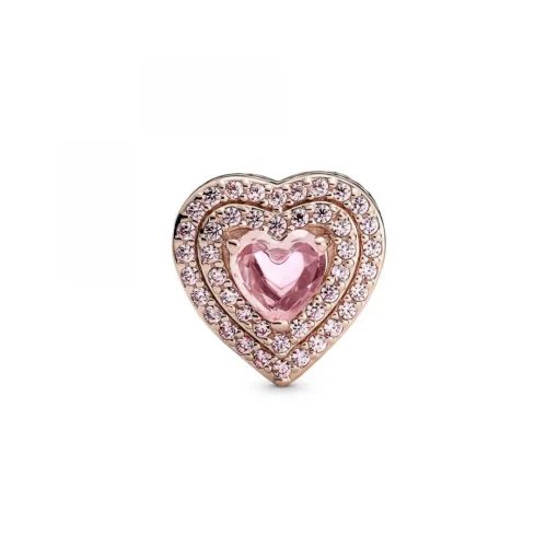 Charm Cœurs Nivelés Scintillant rose gold Pandora Timeless