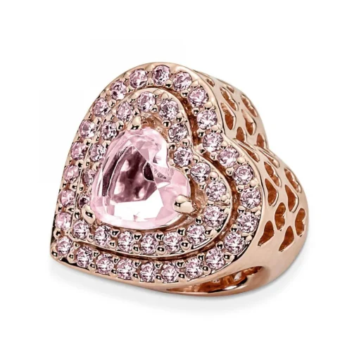 Charm Cœurs Nivelés Scintillant rose gold Pandora Timeless