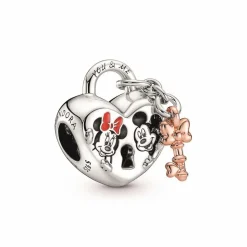 Charm Disney x Pandora Cadenas cœur Mickey & Minnie