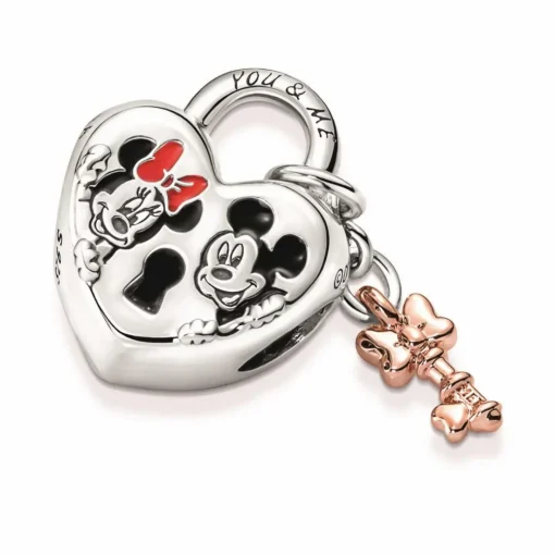 Charm Disney x Pandora Cadenas cœur Mickey & Minnie