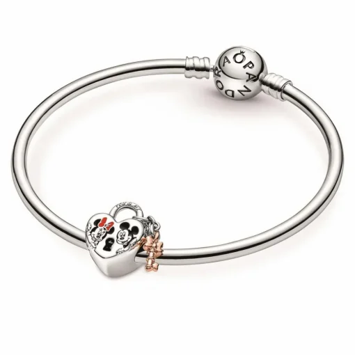 Charm Disney x Pandora Cadenas cœur Mickey & Minnie
