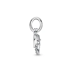 Charm double pendant Pandora Moments Papillon bleu scintillant & Citation