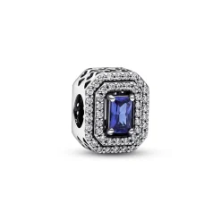 Charm Femme Abyme de Rectangles Scintillants Bleu Pandora Timeless