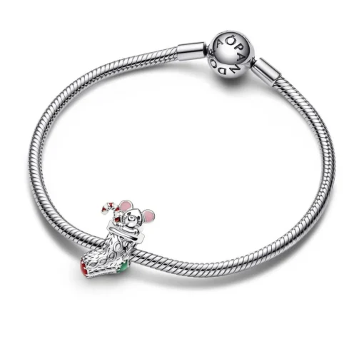 Charm Femme Chaussette de Noël et Souris Pandora Moments