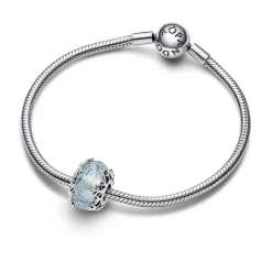 Charm Femme Murano Flocon de Neige Bleu Hivernal Pandora Moments