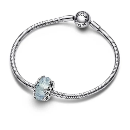 Charm Femme Murano Flocon de Neige Bleu Hivernal Pandora Moments