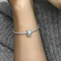 Charm Femme Murano Flocon de Neige Bleu Hivernal Pandora Moments