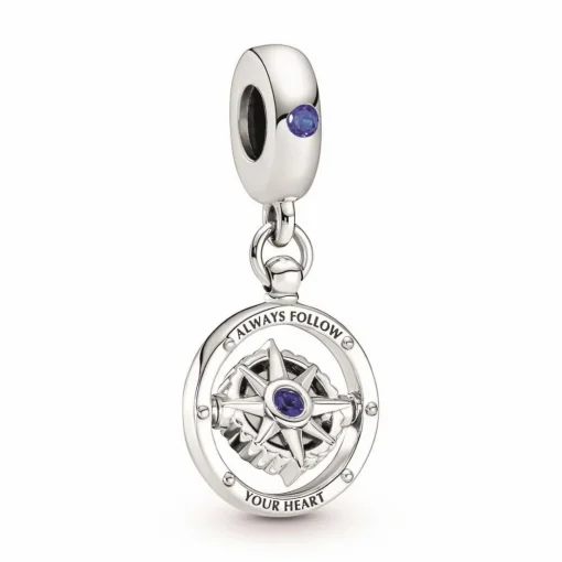 Charm Pandora Moments Boussole rotative avec inscription gravée